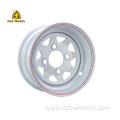 White 8 Spoke Powder Coated Trailer Steel Rim